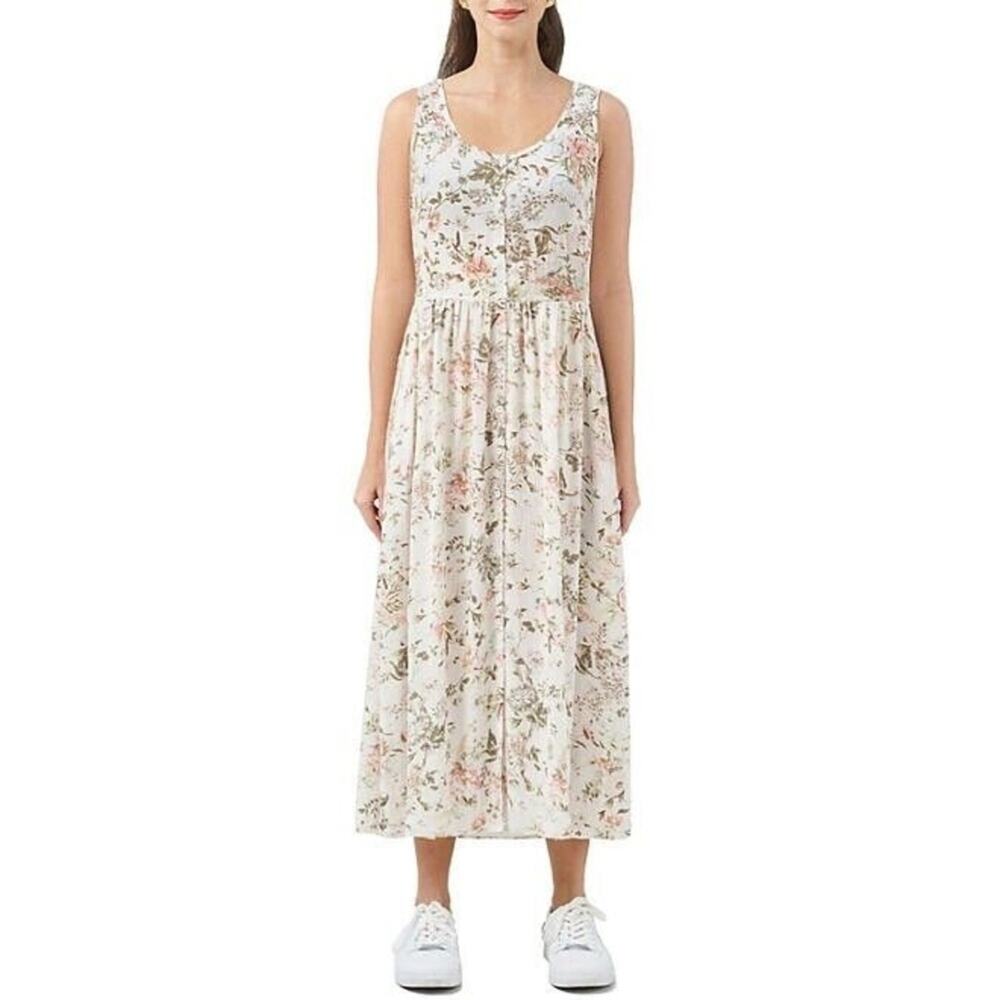 Frye Ladies Button Front Maxi Dress Floral Prairiecore Cottagecore‎ 90’s Y2K M